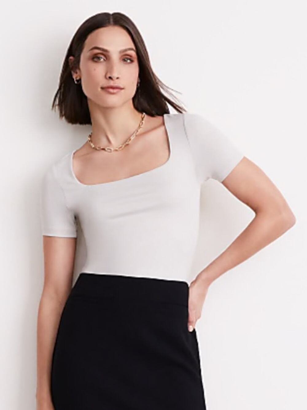 LOFT Versa Putty Seamless Square Neck Tee